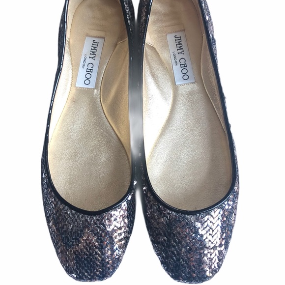 Jimmy Choo Shoes - Jimmy Choo Sequin Round Toe Flats Size 9
